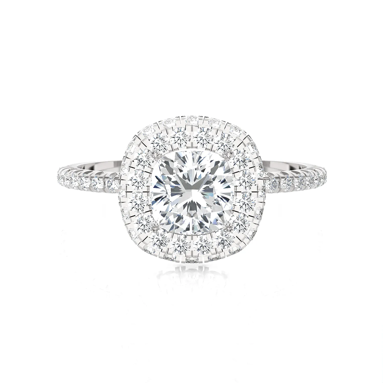 1 5/8 ctw Round Lab Grown Diamond Halo Engagement Ring