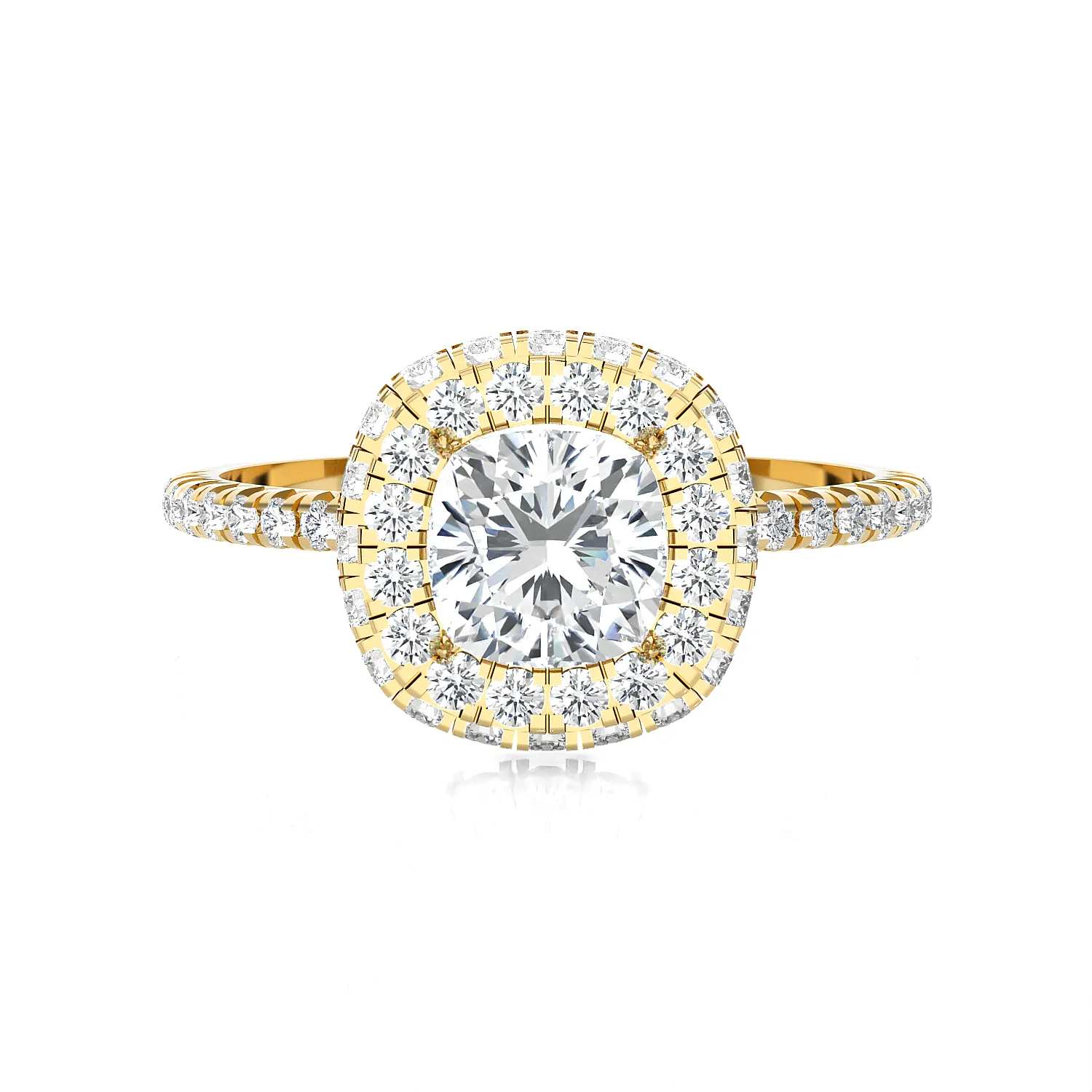 1 5/8 ctw Round Lab Grown Diamond Halo Engagement Ring