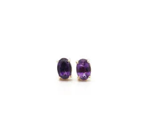 14CT Yellow Gold Amethyst Earrings