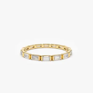 14k Bar Setting Baguette Diamond Eternity Ring