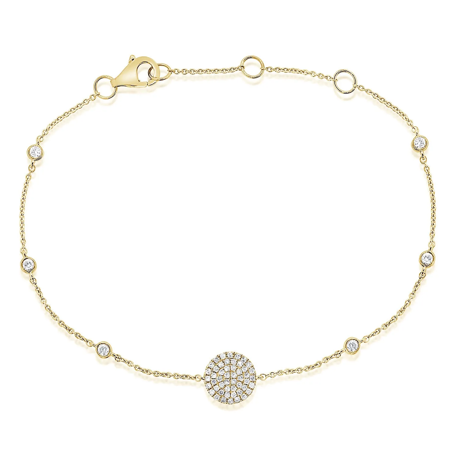 14k Gold & Diamond Circle Bracelet - 0.26ct