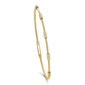 14k Gold & Diamond Flexible Bangle - 0.25ct