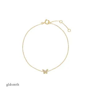 14k Gold Butterfly Bracelet