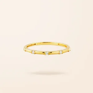 14K Gold Five Diamond Ring