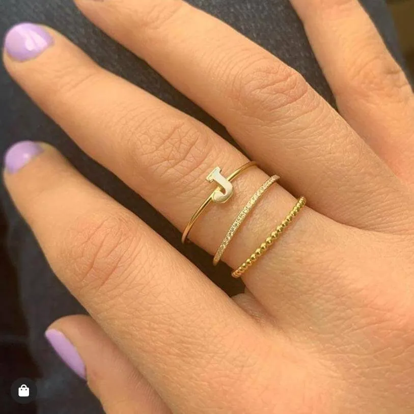 14K Gold Initial Ring