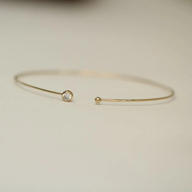 14K Real Gold Simple Bracelet Fine Bracelet Female Jewelry