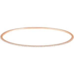 14K Rose 1 CTW Diamond Stackable Bangle Bracelet