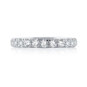 14K White Gold 0.25cttw. Diamond Classic Prong Straight Wedding Band