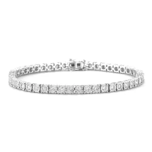 14k White Gold 1.00 Ct Illusion Set Diamond Bracelet