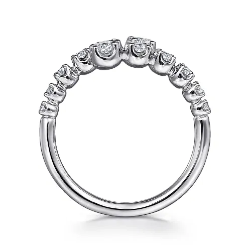 14K White Gold Diamond Bypass Ring