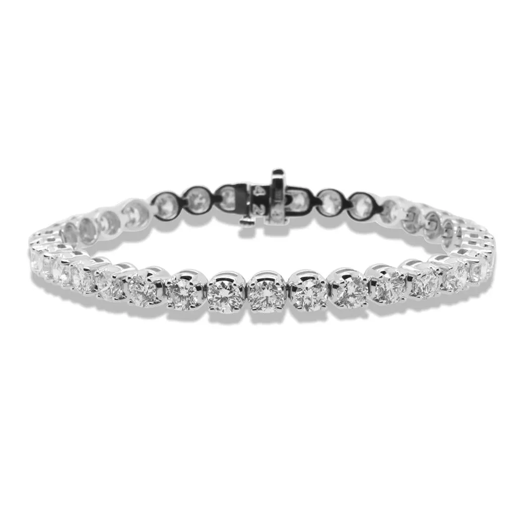 14k White Gold Diamond Tennis Bracelet - 8.00cttw