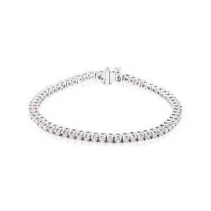 14K WHITE GOLD PRONG-SET DIAMOND TENNIS BRACELET - 2.00CTW