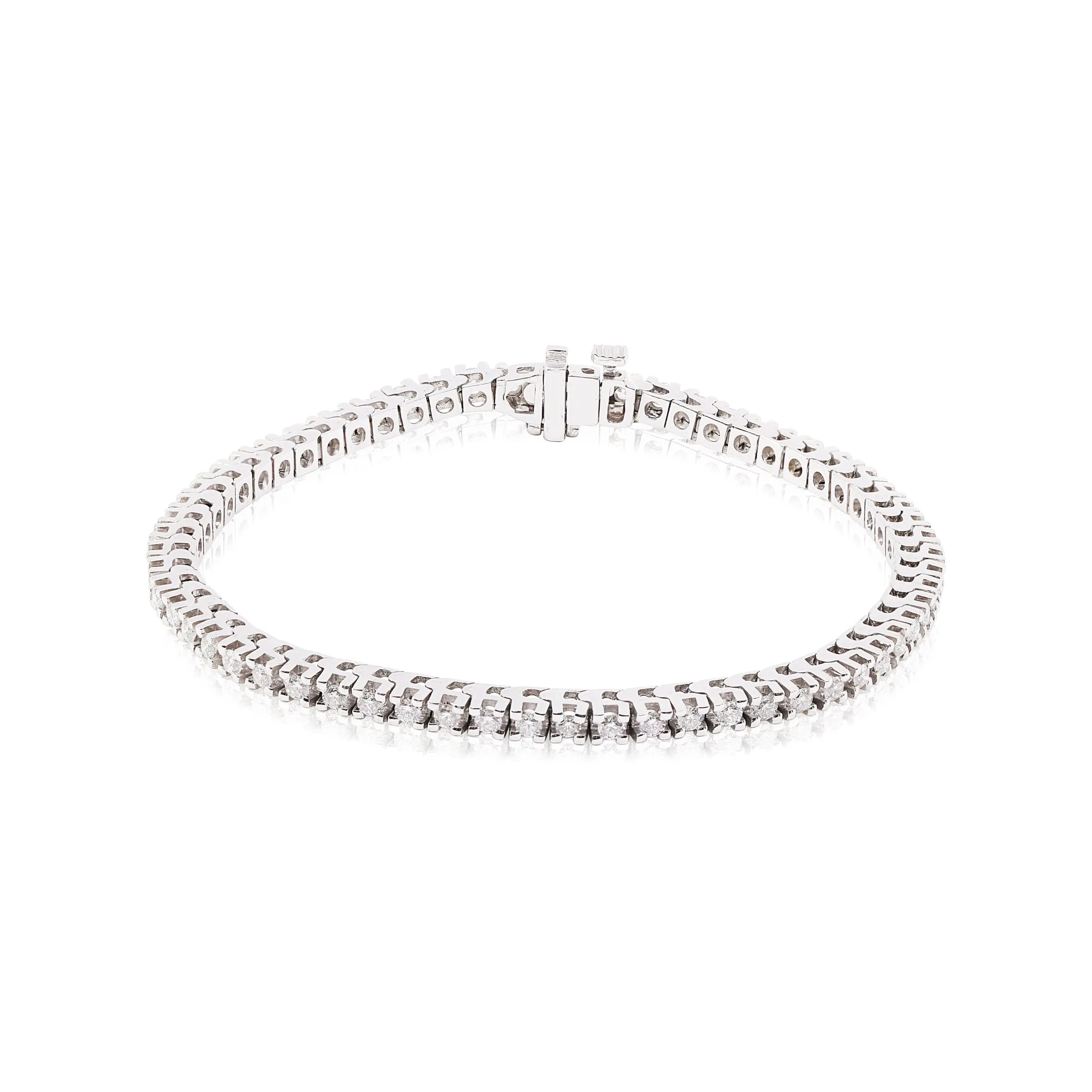 14K WHITE GOLD PRONG-SET DIAMOND TENNIS BRACELET - 2.00CTW