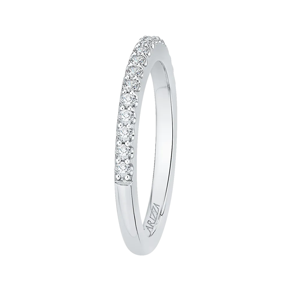 14K White Gold Round Diamond Half Eternity Wedding Band