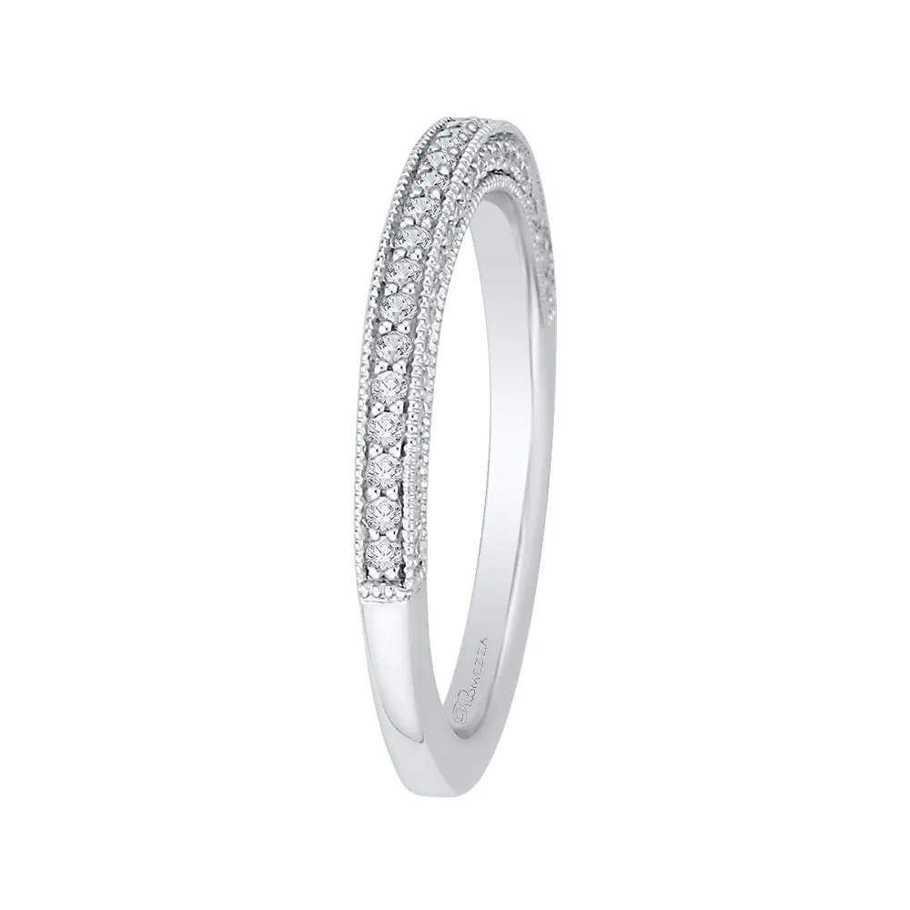 14K White Gold Round Diamond Half Eternity Wedding Band