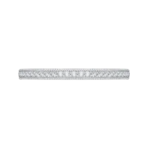 14K White Gold Round Diamond Half Eternity Wedding Band