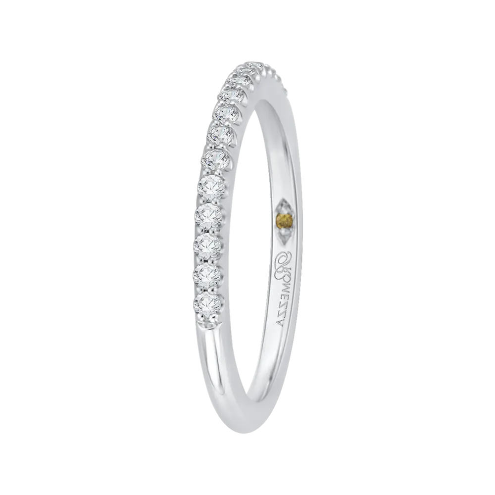 14K White Gold Round Diamond Half Eternity Wedding Band