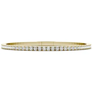 14k Yellow Gold 3.07Ct Diamond Bracelet flexible with 81 Diamonds