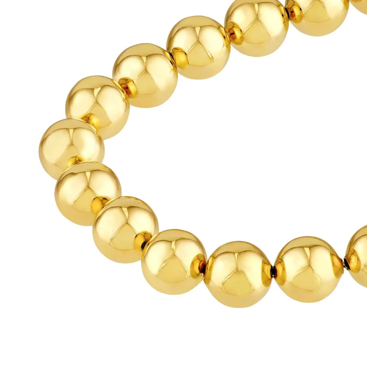 14K Yellow Gold 6.00mm Beaded Bracelet