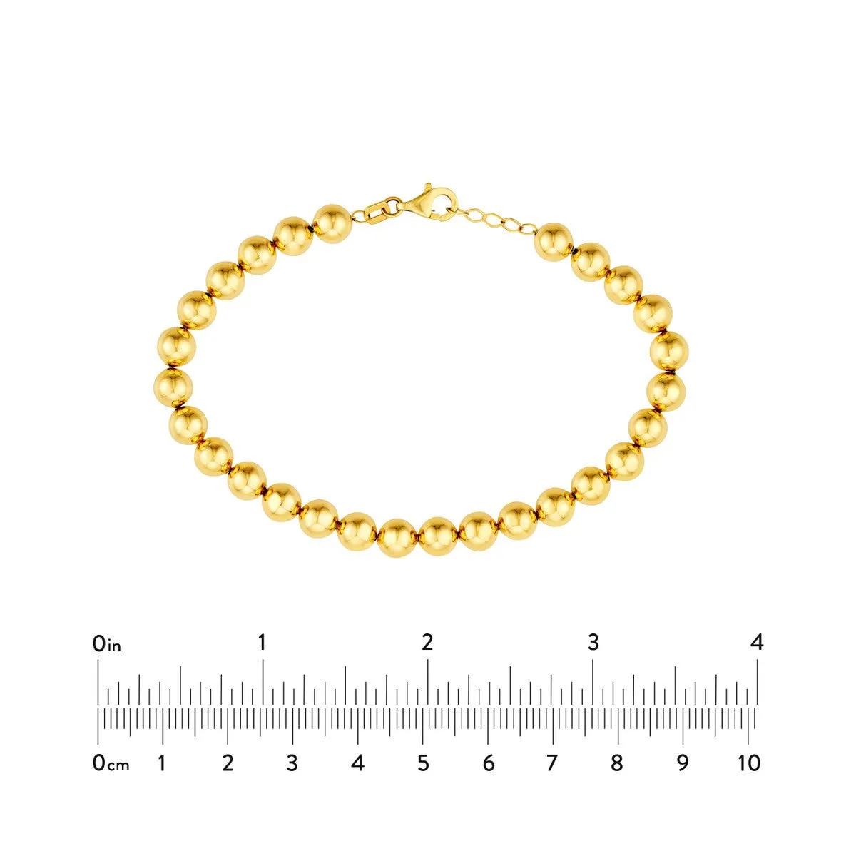 14K Yellow Gold 6.00mm Beaded Bracelet