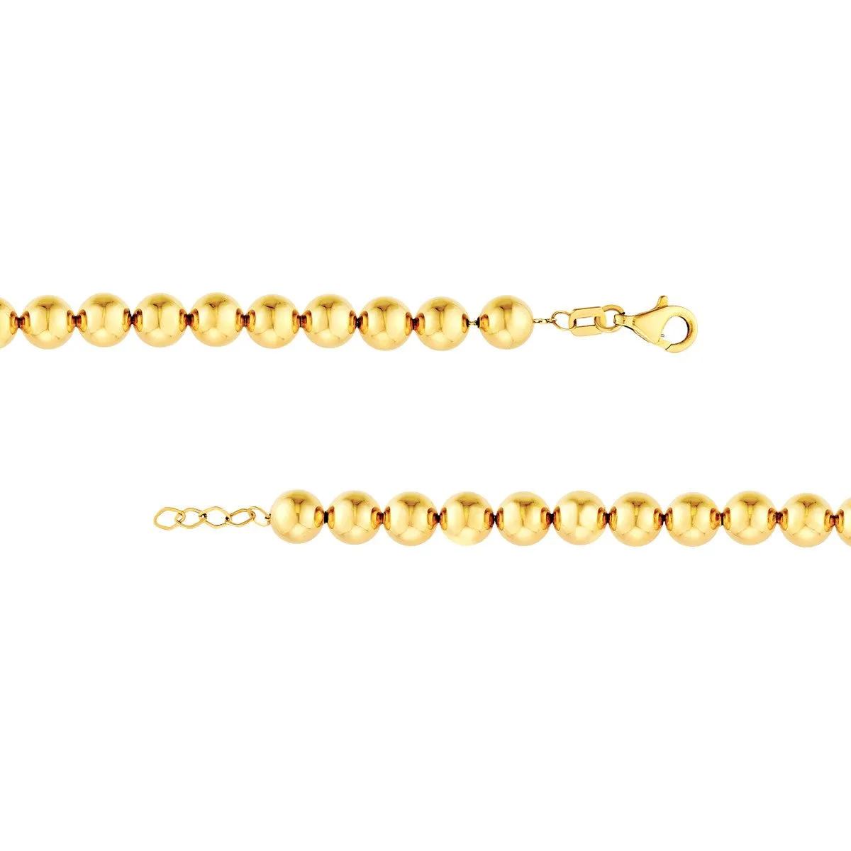 14K Yellow Gold 6.00mm Beaded Bracelet