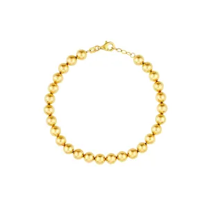 14K Yellow Gold 6.00mm Beaded Bracelet