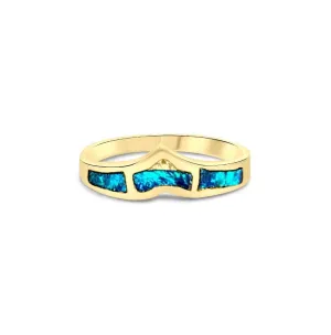 14kt Yellow Gold Opal inlay