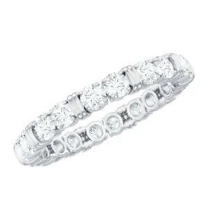 1.75 Carat Round Moissanite Full Eternity Band Ring in Gold