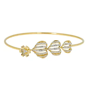 18K Yellow Gold & 0.48 ct Diamond Bangle (6.06 grams)