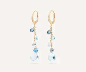 18K YELLOW GOLD SINGLE-STRAND TOPAZ EARRINGS AND DIAMOND ACCENT FROM THE PARADISE COLLECTION