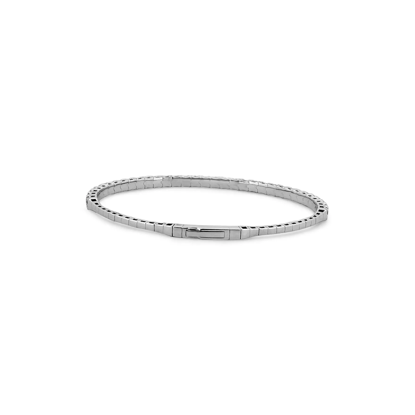 2.78ctw Round Brilliant Diamond Flex Bangle Bracelet in 14k White Gold