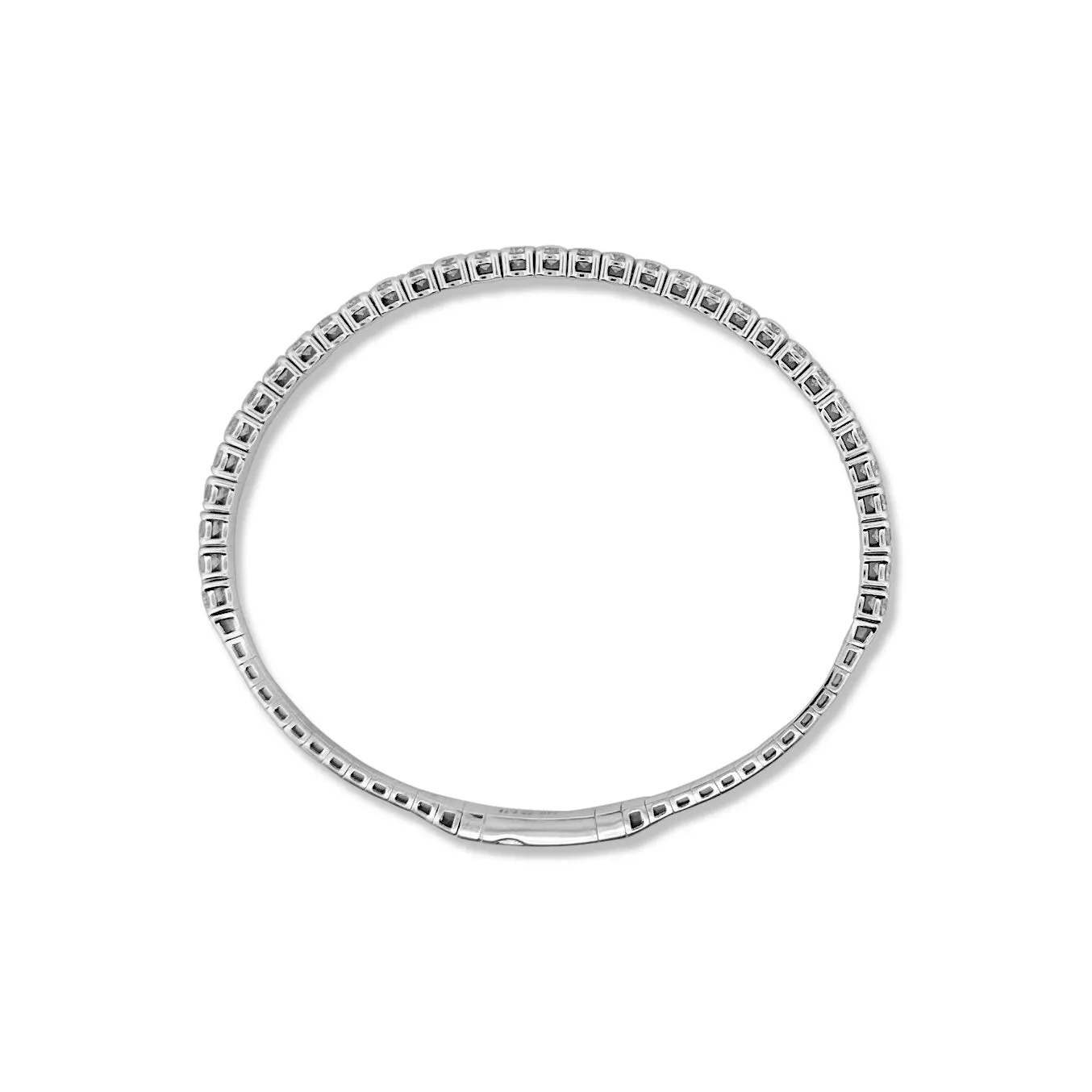 2.78ctw Round Brilliant Diamond Flex Bangle Bracelet in 14k White Gold