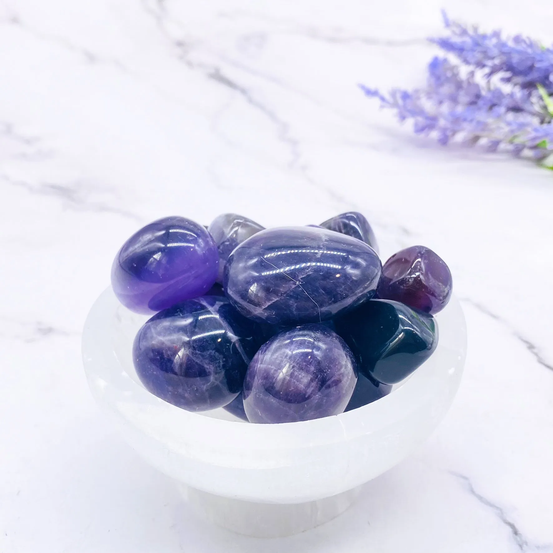 Amethyst Polished Crystal, Amethyst Egg, Pocket Stone, Amethyst Palm Stone Crystals, Stress Relieving Stone, Healing Crystal,  Crown Chakra