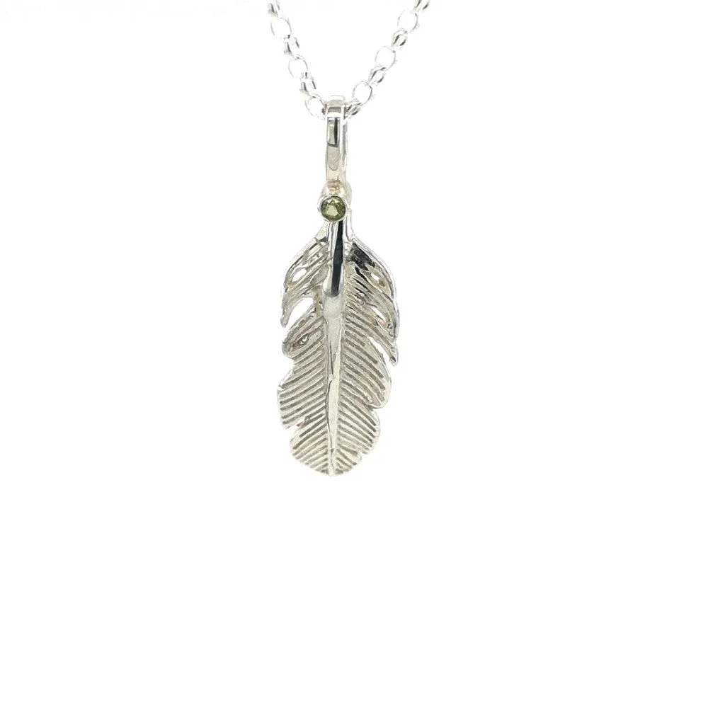 Angel Feather Birthstone Necklace - All Birthstones