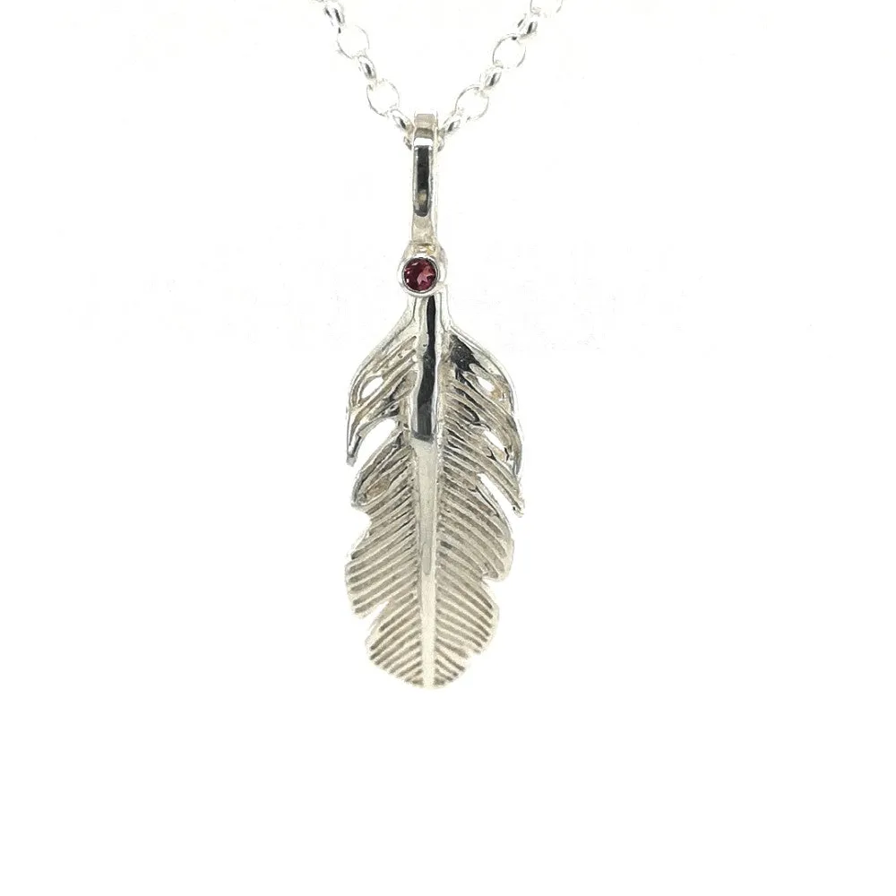 Angel Feather Birthstone Necklace - All Birthstones