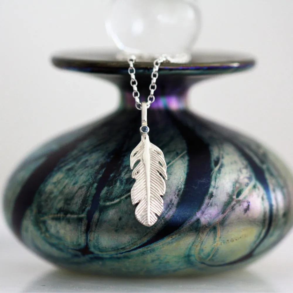 Angel Feather Birthstone Necklace - All Birthstones