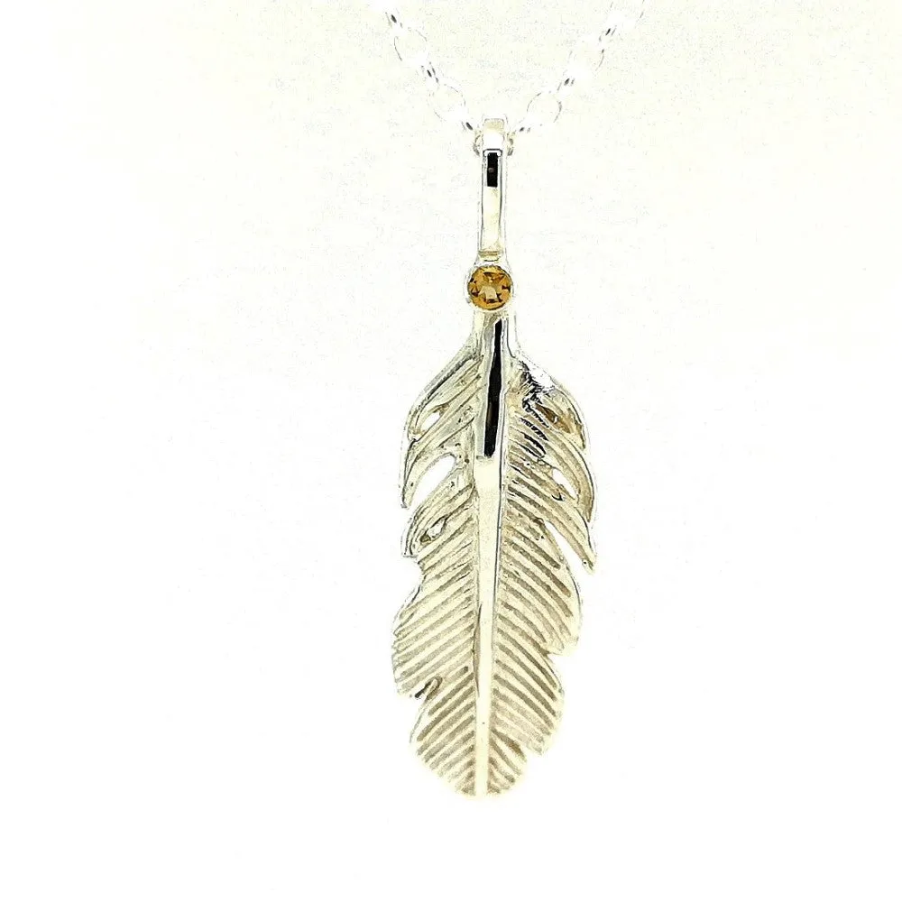 Angel Feather Birthstone Necklace - All Birthstones