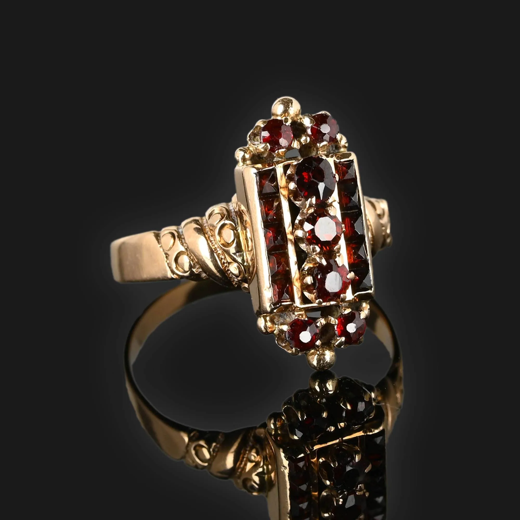 Antique Victorian Bohemian Garnet Ring