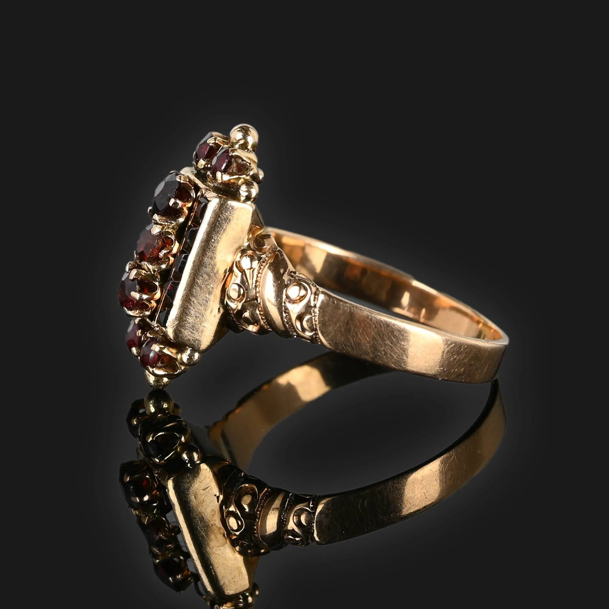 Antique Victorian Bohemian Garnet Ring