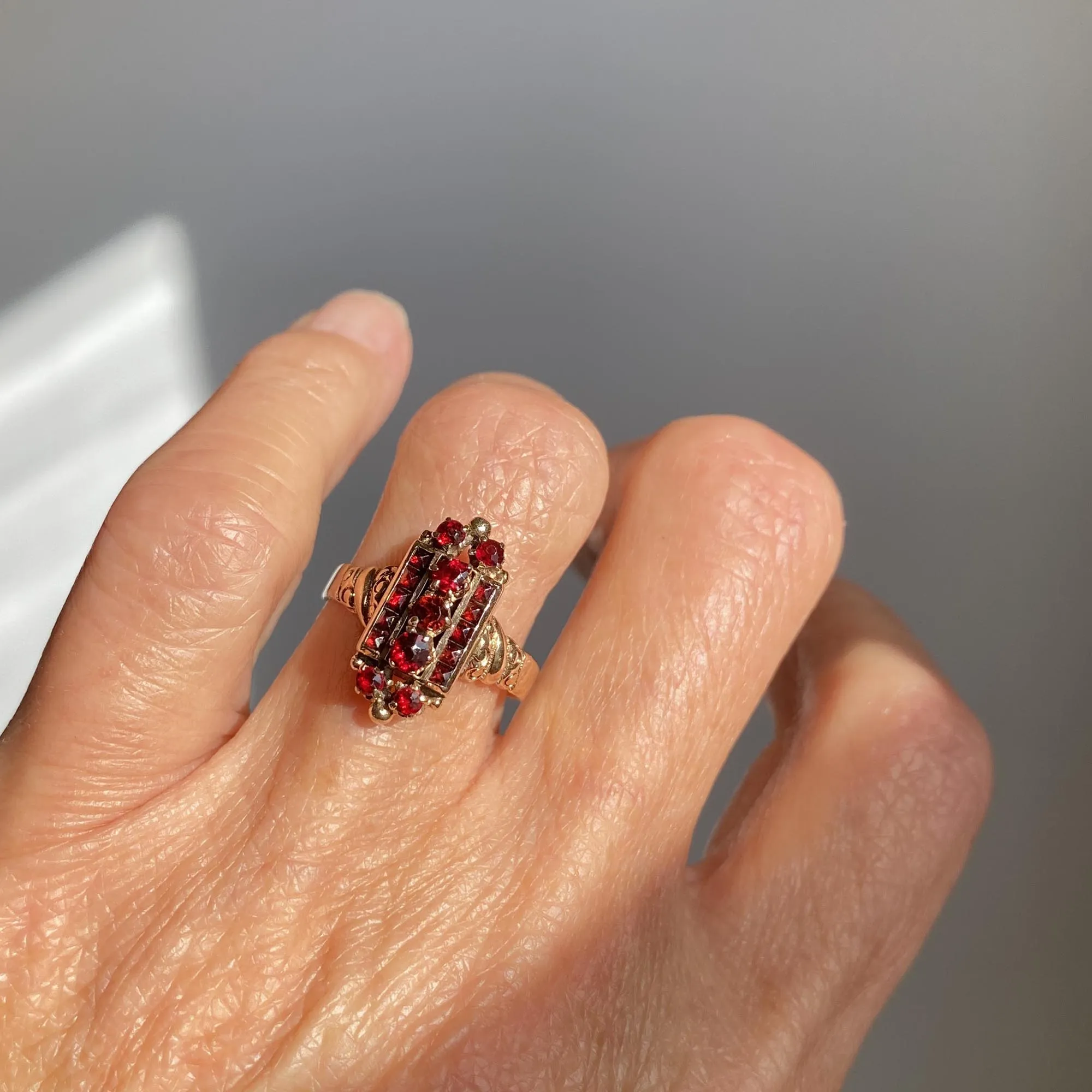 Antique Victorian Bohemian Garnet Ring