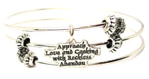 Approach Love And Cooking With Reckless Abandon Triple Style Expandable Bangle Bracelet