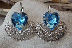 Aquamarine crystal Earrings