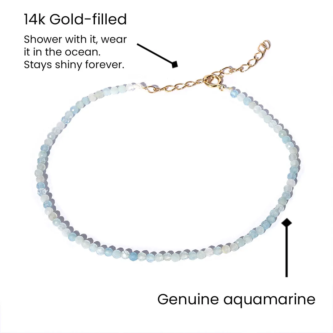 Aquamarine Delicate Luxury Anklet