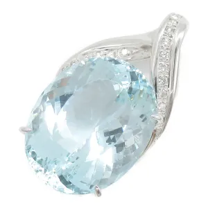 Aquamarine Diamond Pendant K18WG White Gold