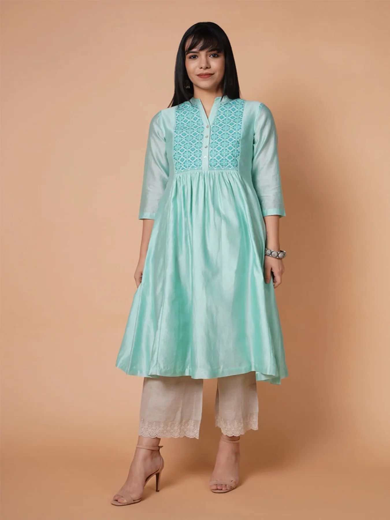 Aquamarine Emb Kurta