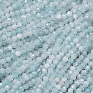 Aquamarine Faceted Round Bead 2.5mm