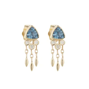 Aquamarine Fringe Earrings