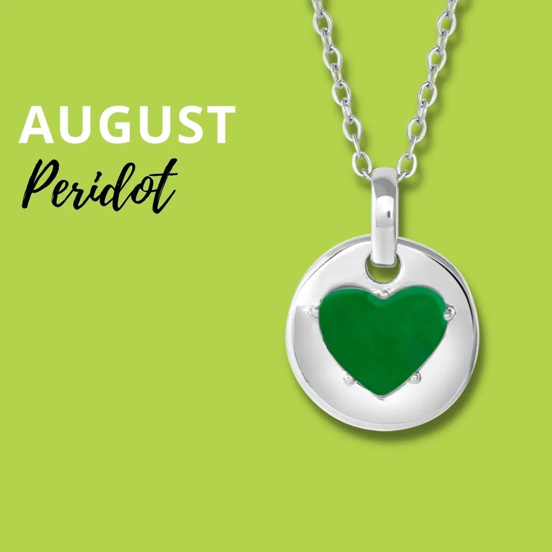 AUGUST Birthstone Jane Necklace in Peridot