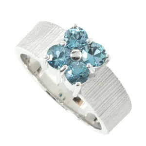 Authentic Pt900 Platinum Aquamarine Ring Size 12.5