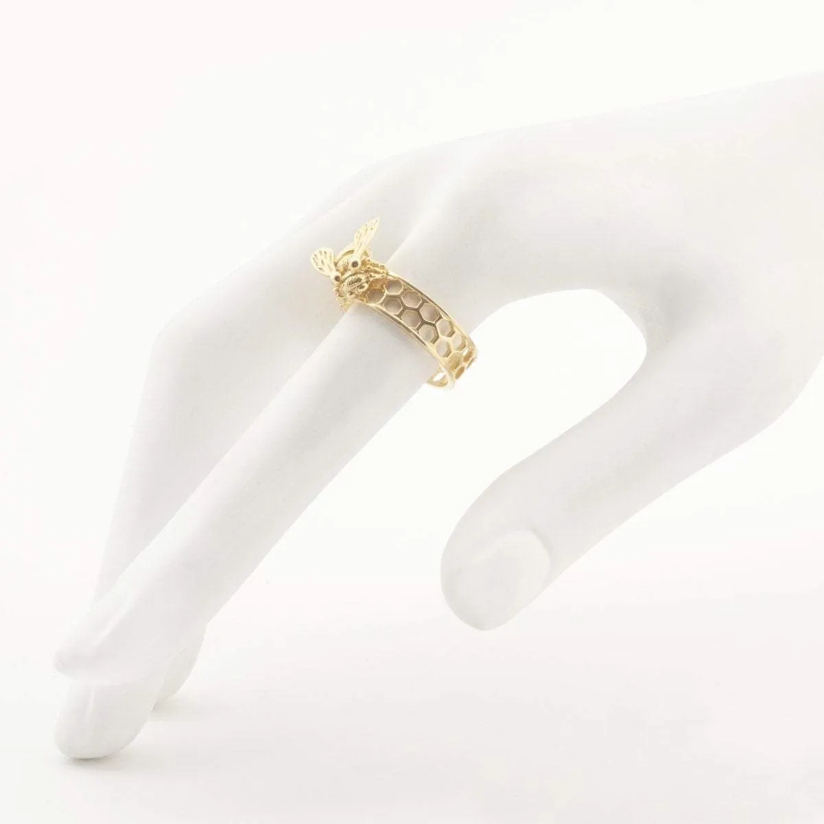 Baby Bee Honeycomb Ring by Bill Skinner Gold plated